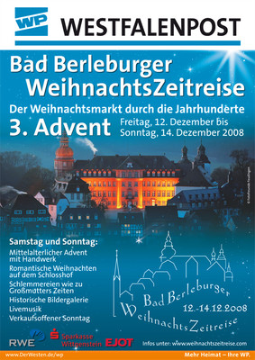 WeihnachtsZeitreise als überregionale Qualitätsmarke - Mehr als 20.000 Besucher in Bad Berleburg. (WP-Plakat)