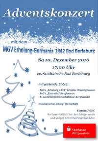 Adventskonzert mit dem MGV Erholung-Germania 1842 Bad Berleburg